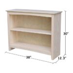 International Concepts 30 in. H Unfinished Solid Wood 2-Shelf .