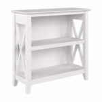 Bush Furniture Key West Small 2 Shelf Bookcase | Pure White Oak .