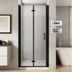 TOOLKISS 36 to 37-1/4 in. W x 72 in. H Bi-Fold Frameless Shower .