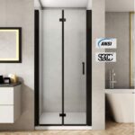TOOLKISS 30 to 31-1/4 in. W x 72 in. H Bi-Fold Frameless Shower .