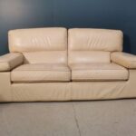 Cream Color Leather Sofa for sale at Pamo