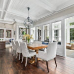 Elegant Yet Informal Dining Area Of New Home With Coffered Ceiling .
