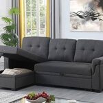 Amazon.com: Lilola Home Linen Reversible Sleeper Sectional Sofa .