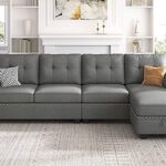 Amazon.com: HONBAY Reversible Sectional Sofa L-Shape Sofa .