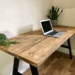 Rustic Desk With A Frame Legs WFH Industrial Desk Scaffold Boards .
