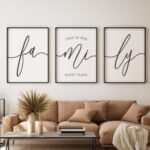 This is Our Happy Place, Family Wall Decor, Set of 3 Printable .