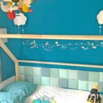 Montessori Sleeping Area Wall Coating, Soft Upholstered Bed .