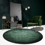 Modern Round Rug - Solid Color - Green - Gray - 4 Sizes - 1ST .
