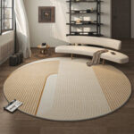 Geometric Modern Round Rugs for Living Room, Contemporary Area .