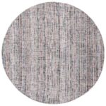 SAFAVIEH Abstract Brown/Gray 6 ft. x 6 ft. Modern Plaid Round Area .