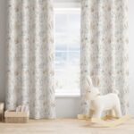 Sketch Woodland Animals, Nursery Curtains Curtains With Eyelets .