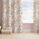 Pink Floral Curtains for Baby Girl Nursery or Girls Room, Nursery .