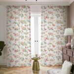 Floral Nursery Curtains, Baby Room Curtains, Pink Watercolor .