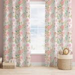 Pink Floral Curtains for Baby Girl Nursery or Girls Room, Nursery .