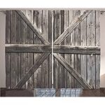 Amazon.com: Ambesonne Rustic Curtains, Old Wooden Door with Planks .