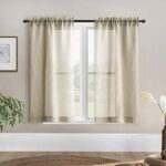 Amazon.com: SHINELAND Rustic Curtains for Kitchen Window,Rod .