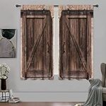 Amazon.com: Riyidecor Rustic Wooden Barn Door Curtains for Living .