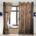 Amazon.com: DORCEV Rustic Curtains Vintage Wood Barn Door Old .