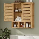 Amazon.com: FORABAMB Bathroom Wall Storage Cabinet, Bamboo .