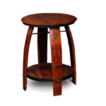 Wine Barrel Side Table Reclaimed Wood Staves 28" 2 Day Designs 819 .