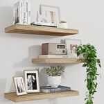 Amazon.com: Floating Shelves, 17 Inch Wall Shelf Set of 3, Rustic .