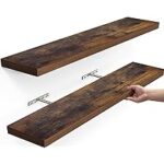 Amazon.com: BAYKA Floating Wood Shelves - Wall Mounted for .