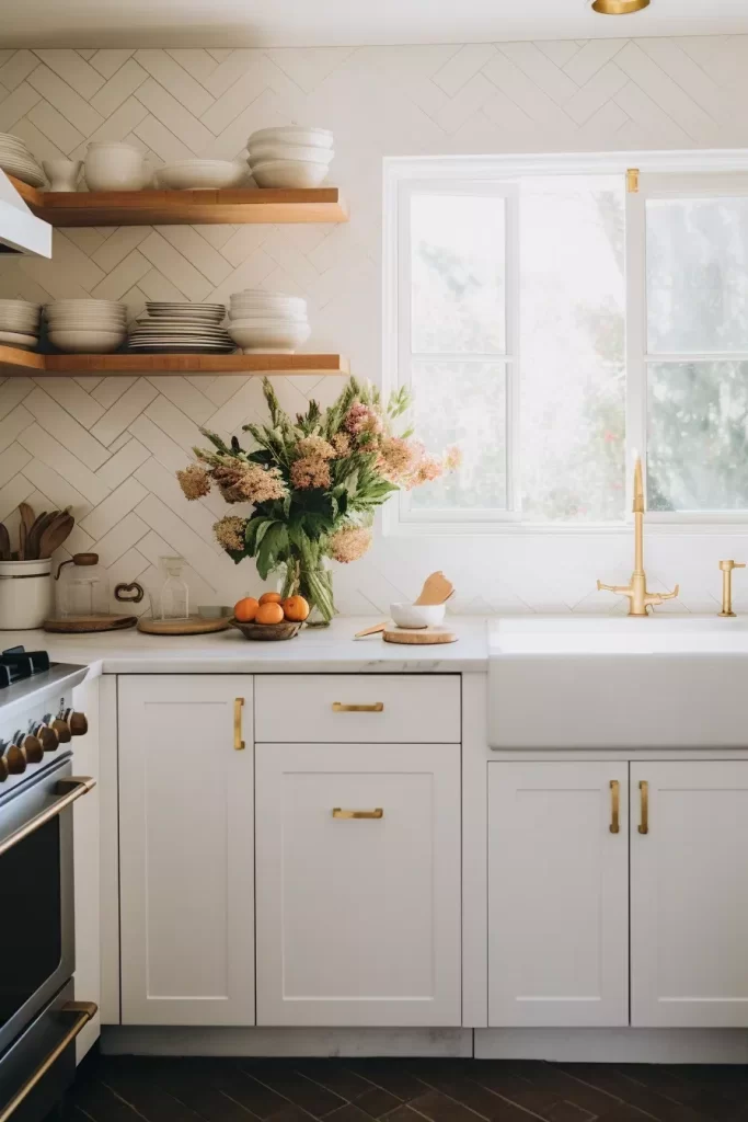 kitchen backsplash with white cabinets