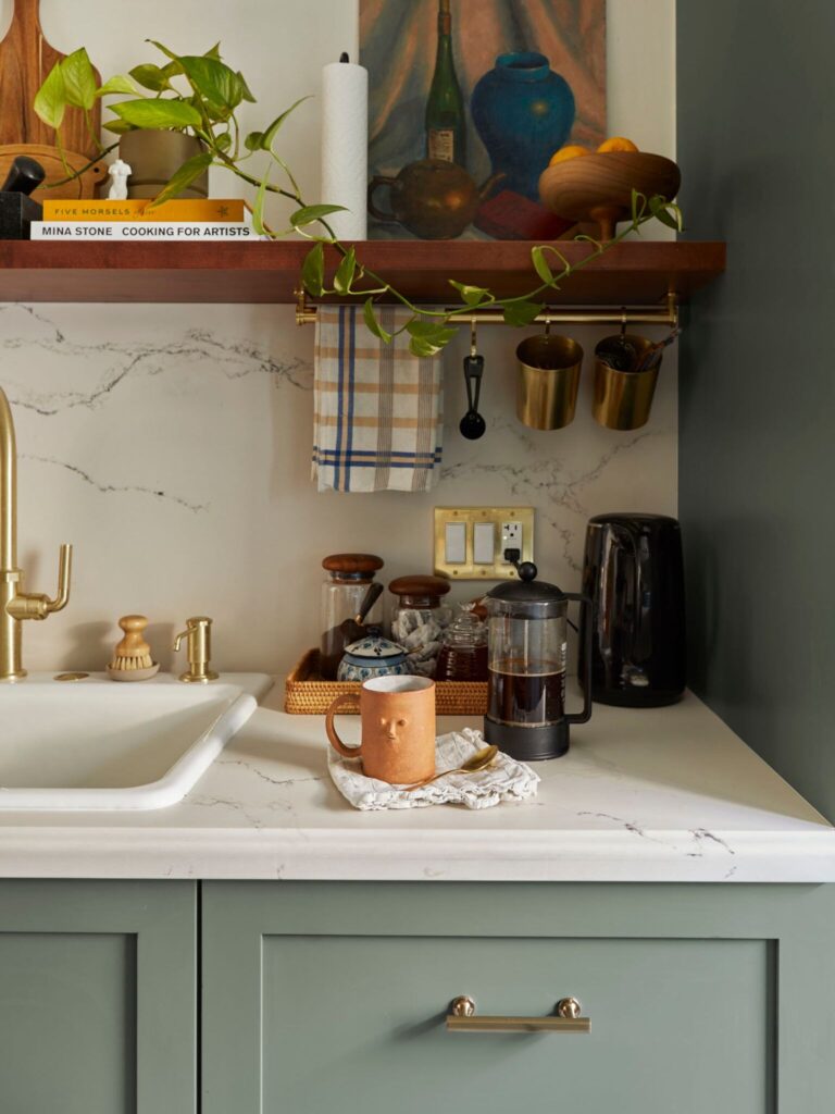 small kitchen counter organization