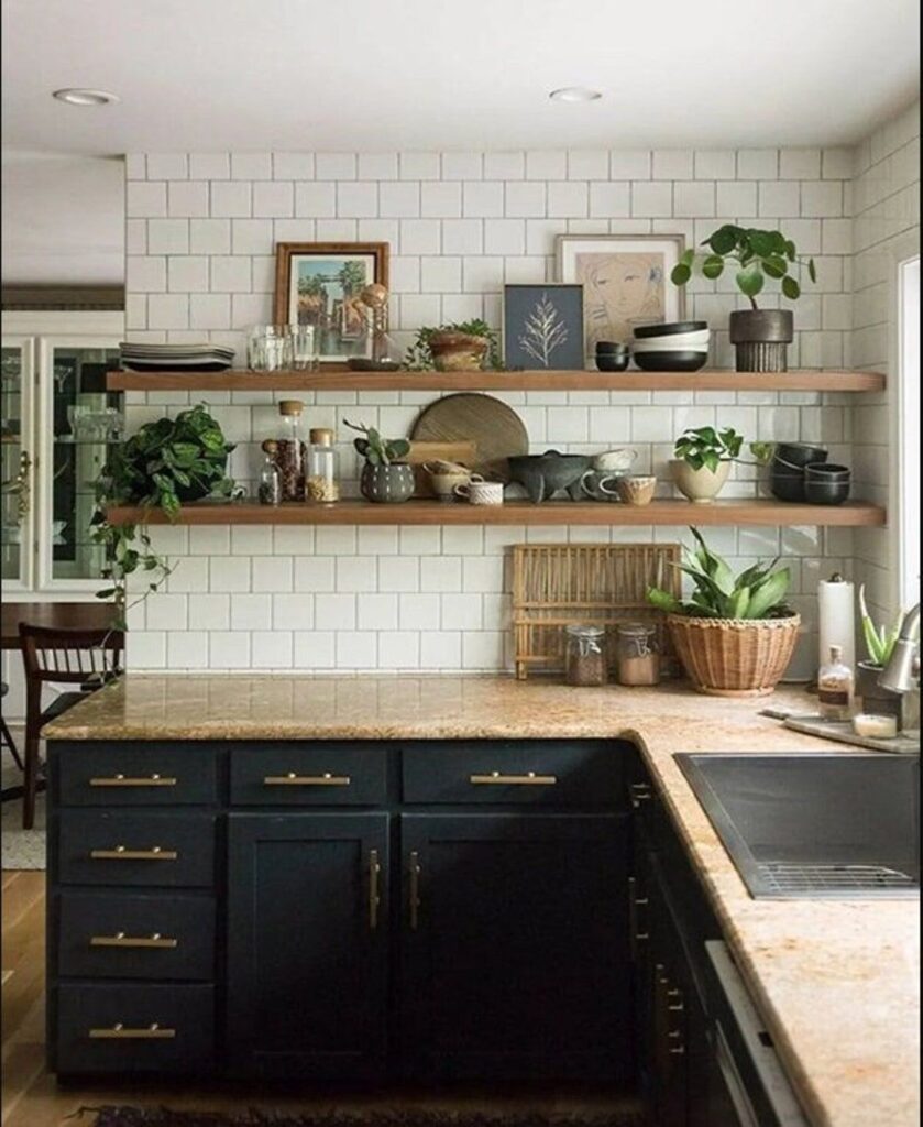 kitchen floating shelves