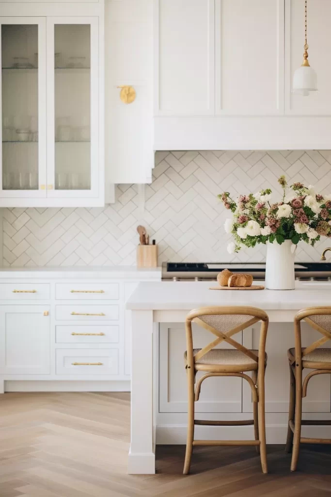 kitchen backsplash with white cabinets