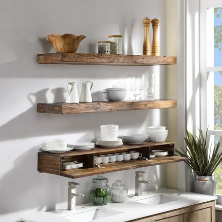 kitchen floating shelves