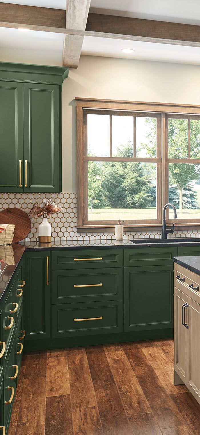 kitchen green cabinets