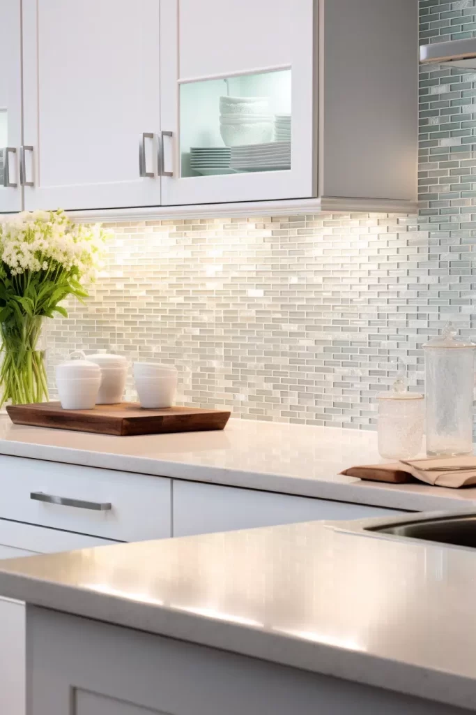 kitchen backsplash with white cabinets