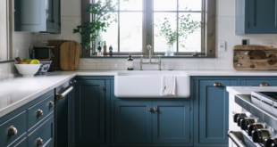 blue kitchen cabinets