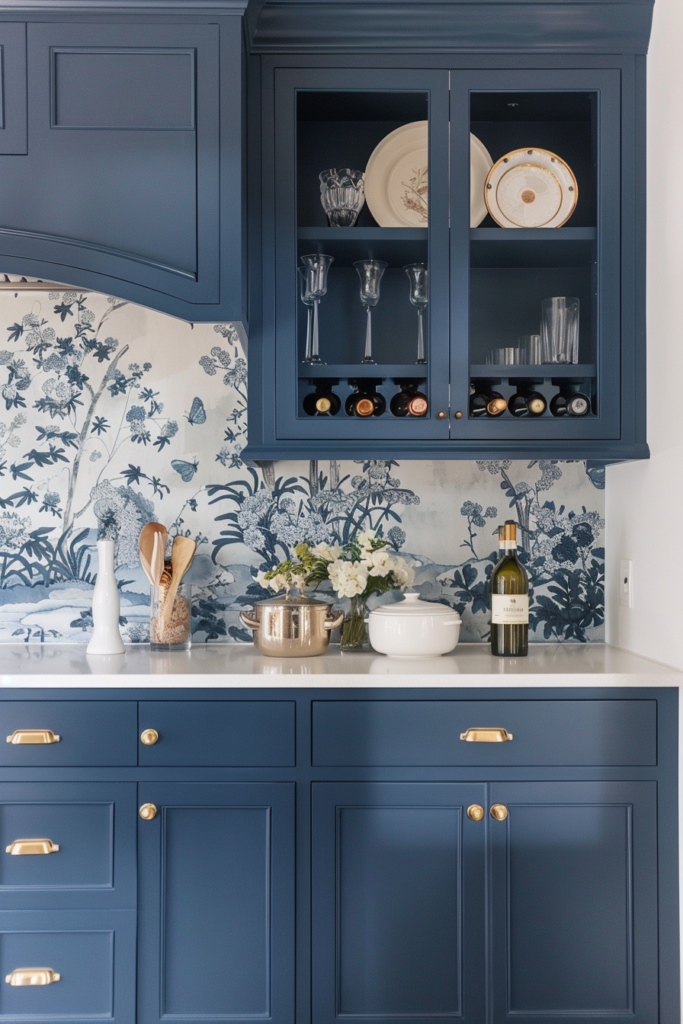 blue kitchen cabinets