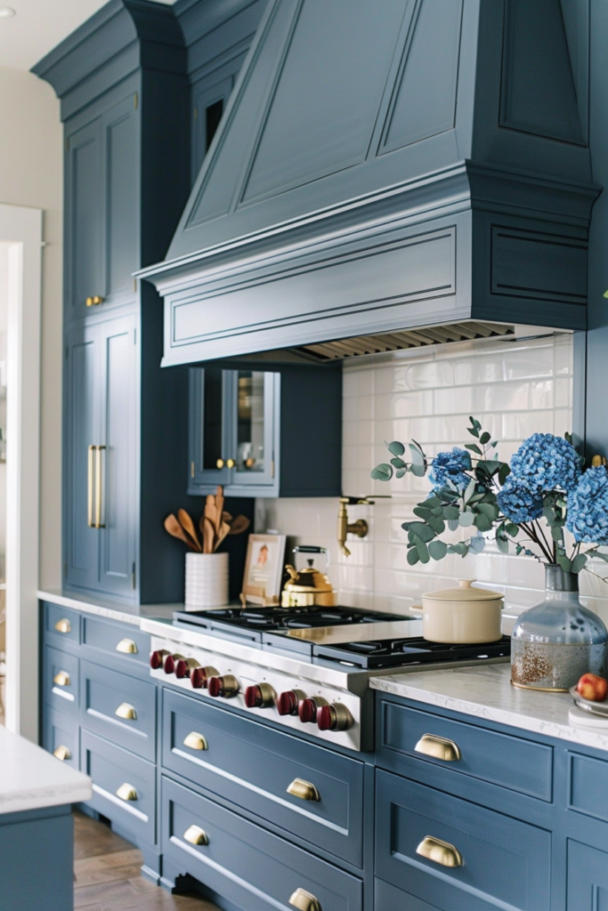 blue kitchen cabinets