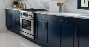 blue kitchen cabinets