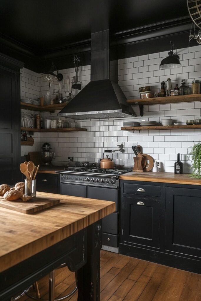 black kitchen cabinets