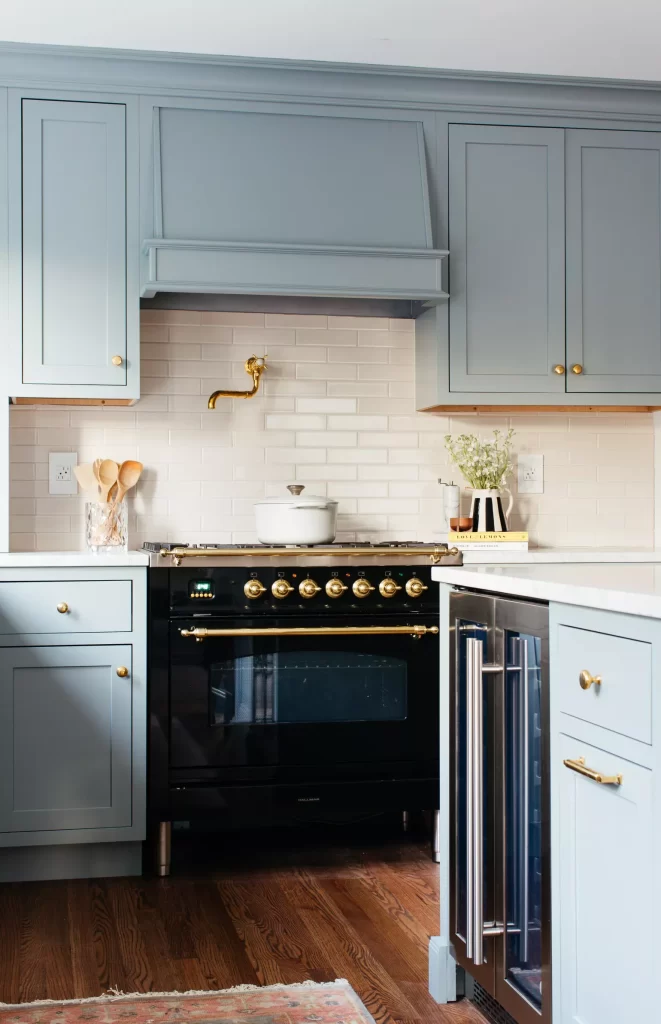 blue kitchen cabinets