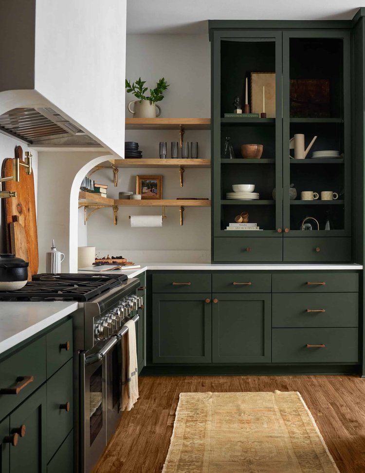 kitchen green cabinets