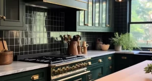 green kitchen cabinets