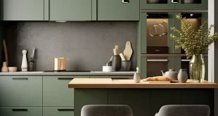 green kitchen cabinets