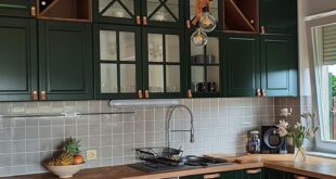 kitchen green cabinets