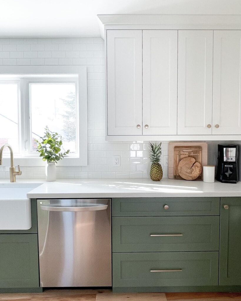 kitchen green cabinets