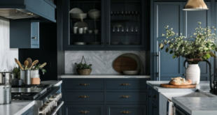 blue kitchen cabinets