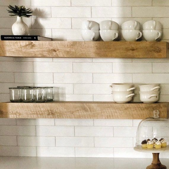 kitchen floating shelves