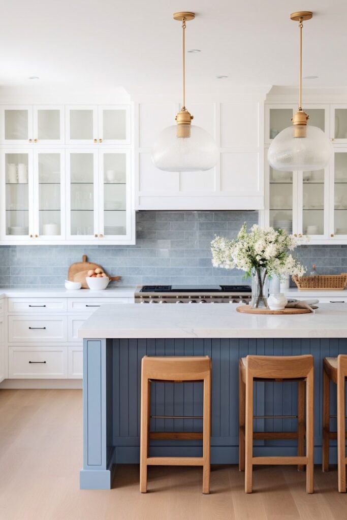 kitchen backsplash with white cabinets