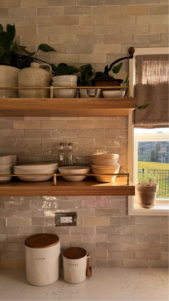 kitchen floating shelves