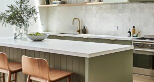 green kitchen cabinets