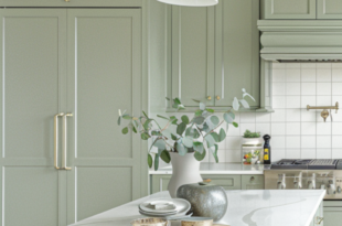 green kitchen cabinets